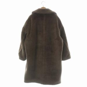 UNITED ARROWS 21AW ボアコート ロング ダブル 総裏地 38 ブラウン