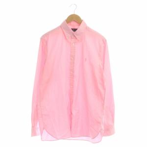 ボタンダウンシャツ 長袖 ポニー刺繍 M ピンク