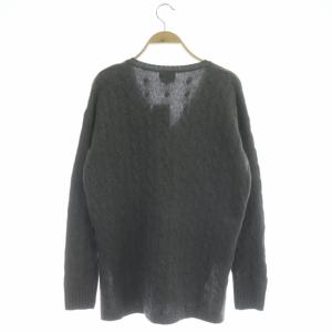 POLO RALPH LAUREN ウール カシミヤ混 Vネック ニット セーター 長袖 スリット XS グレー