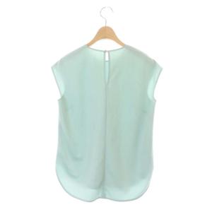 ANAYI 21SS ダブルジョーゼットクループルオーバー ブラウス フレンチスリーブ 36 ミントグリーン