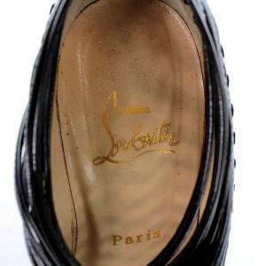Christian Louboutin ブーティ パンプス オープントゥ パテントレザー ピンヒール 35 22cm 黒 ブラック SH
