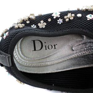 Christian Dior DIOR FUSION スニーカー ラインストーン メッシュ 36 ブラック