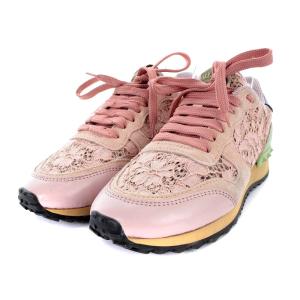 VALENTINO GARAVANI スニーカー レース 22cm ピンク カーキ SH