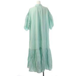 MYLAN 21SS Volume Sleeve Shirt Dress 七分袖 リネン F ライトブルー