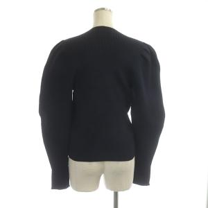 UNITED ARROWS 22AW P パフスリーブ ニット セーター 長袖 クルーネック ネイビー