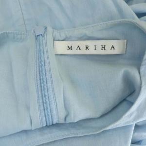 MARIHA ノースリーブギャザードレスワンピース ロング マキシ 38 水色 ライトブルー