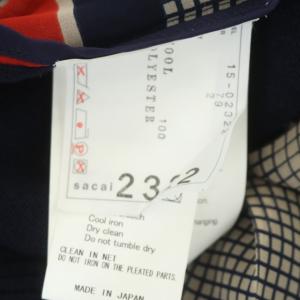 sacai レイヤードデザインタートルネックニット 長袖 切替 シフォン 2 ベージュ ネイビー レッド