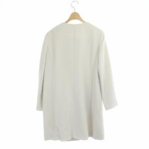 ANAYI アンゴラ ノーカラーコート アウター ロング 36 アイボリー