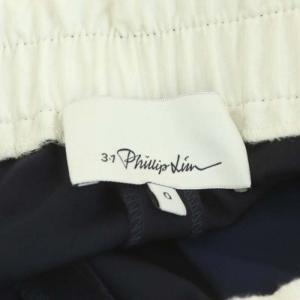 3.1 phillip lim サイドライン 切替 トラックパンツ イージー テーパード ジョガー ウール 0 ダークネイビー オフホワイト