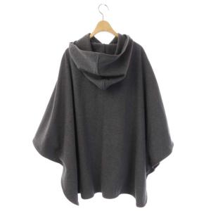 BEAMS BOY ウールメルトンポンチョ フレア 前開き グレー