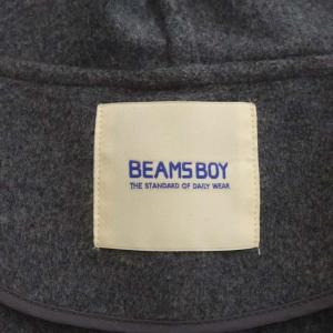 BEAMS BOY ウールメルトンポンチョ フレア 前開き グレー