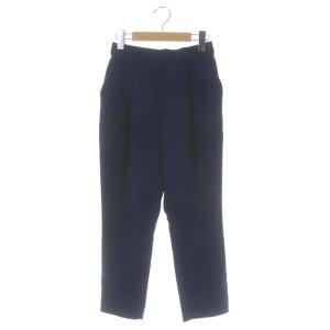 ダブルクロスゴムジョッパーパンツ テーパード クロップド タック 36 ネイビー