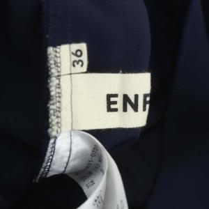 ENFOLD ダブルクロスゴムジョッパーパンツ テーパード クロップド タック 36 ネイビー