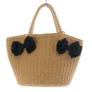 MISTO フィオッコ パリア FIOCCO PAGLIA かごバッグ ハンドバッグ リボンモチーフ 巾着 ベージュ