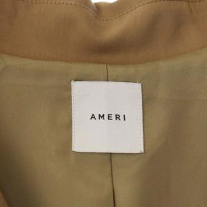 Ameri VINTAGE BALLOON CHECK GATHER JK バルーン チェック ギャザー ジャケット トレンチコート ロング 切替 ウール混