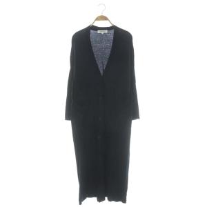 コットン ロングカーディガン 長袖 36 ネイビー