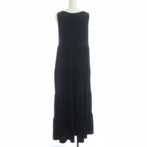 Ron Herman × デミリー DEMYLEE ノースリーブ ティアード ワンピース ロング S 紺 ネイビー