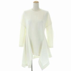 ダブルクロス ランダムヘムチュニック フレア 長袖 36 白 ホワイト