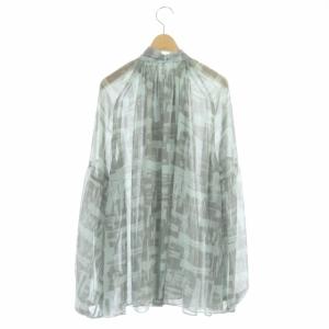 ADORE 21AW デジタルプレイドプリントブラウス 38 ミントグリーン