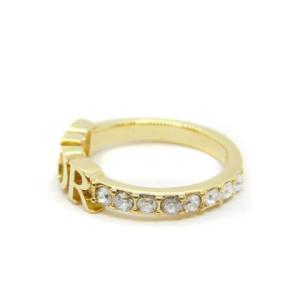 Christian Dior ディオレボリューション リング ロゴ ストーン 10号 ゴールド