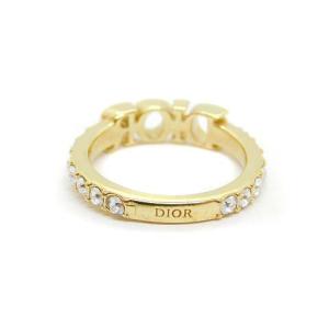 Christian Dior ディオレボリューション リング ロゴ ストーン 10号 ゴールド
