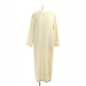 22SS ドビーロングワンピース 長袖 36 ナチュラル