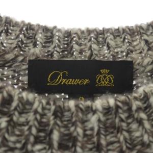 Drawer クルーネックニット セーター 長袖 プルオーバー 2 ブラウン ホワイト