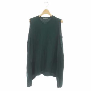 ハイツイスト天竺アシンメトリータンクトップ カットソー ノースリーブ 38 緑 グリーン
