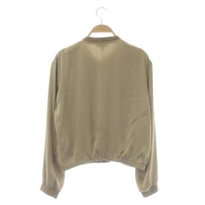 Theory 22SS Crushed Satin Zip Bomber ボンバージャケット ブルゾン サテン ジップアップ S ベージュ