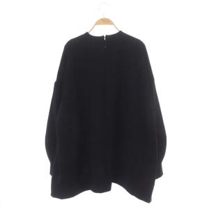 ENFOLD 22AW CURVE-HEM KNIT SLEEVE PULLOVER 38 黒