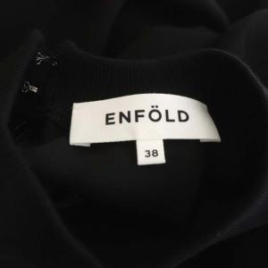 ENFOLD 22AW CURVE-HEM KNIT SLEEVE PULLOVER 38 黒
