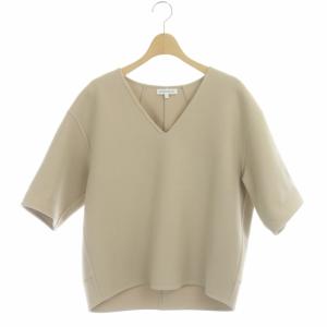 カットソー ウール Vネック プルオーバー 七分袖 1 ベージュ