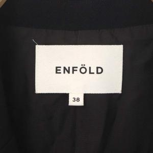 ENFOLD WOOL SKIN SPRING CHESTER COAT ウールスキン スプリング チェスターコート ロング 38 黒 ブラック