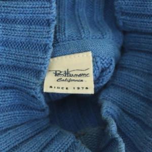 Ron Herman ニット ワイドリブ カットソー 長袖 プルオーバー ハイネック XS ターコイズ