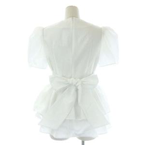 BORDERS at BALCONY 22SS JACQUARD PEPLUM TOP カットソー 38 ホワイト