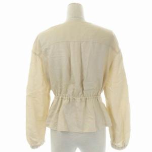 GRACE CONTINENTAL 21SS ノーカラーヘムフレアジャケット 薄手 36 ベージュ