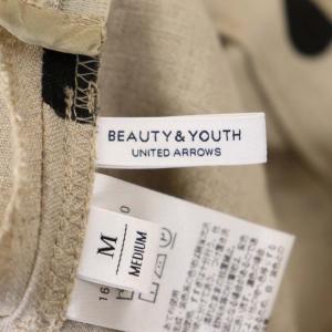 BEAUTY&YOUTH UNITED ARROWS リネンドットフレアロングスカート M ベージュ 黒 ブラック
