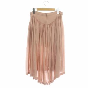 STELLA McCARTNEY シルクプリーツスカート ロング ギャザー フィッシュテール シルク 42 スモーキーピンク