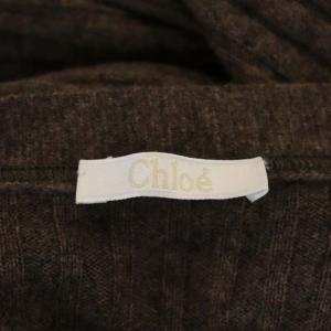 Chloe ロングカーディガン Vネック カシミヤ100% 長袖 XS ブラウン