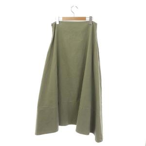 MADISONBLUE MI-MOLLET FLARE BACK SATIN SKIRT ロング フレア 2 グリーン