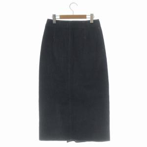 AURALEE 21年製 HARD TWIST DENIM SLIT SKIRT スカート タイト ロング デニム 1 ネイビー