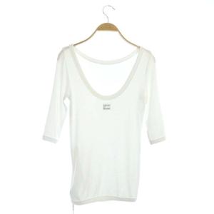 BORDERS at BALCONY 22SS HALF SLEEVE RIB TEE カットソー 五分袖 プルオーバー 38 ホワイト