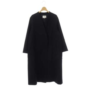 vingt-trois 21SS グロッシーダブルクロス Vカラーコート スプリングコート ロング 44 黒 ブラック