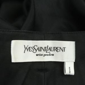 YVES SAINT LAURENT サテンパンツ テーパード センタープレス ジッパーフライ 52 ブラック