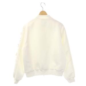 Chesty 21AW フラワーサテンブルゾン ジャケット ジップアップ ビーズビジュー装飾 1 ホワイト