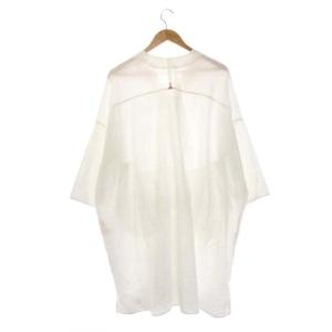 JURGEN LEHL Babaghuri コットンカーディガン ロング 長袖 Vネック 刺繍 羽織 M ホワイト レッド