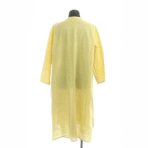 JURGEN LEHL Babaghuri シャツ ワンピース ロング バンドカラー 長袖 M  イエロー