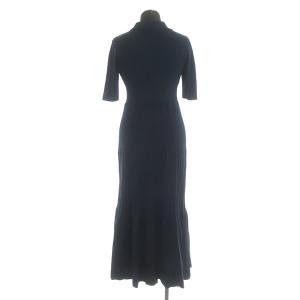 CELFORD 21AW 衿付リブニットマーメイドワンピース ロング 五分袖 36 ネイビー