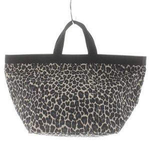 Hervé Chapelier パンサー 舟型トートL レオパード ハンドバッグ ブラック べージュ