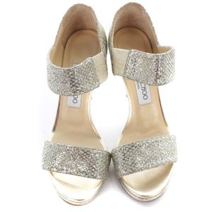 JIMMY CHOO サンダル グリッター ピンヒール 36 23cm シルバー色 ゴールド色